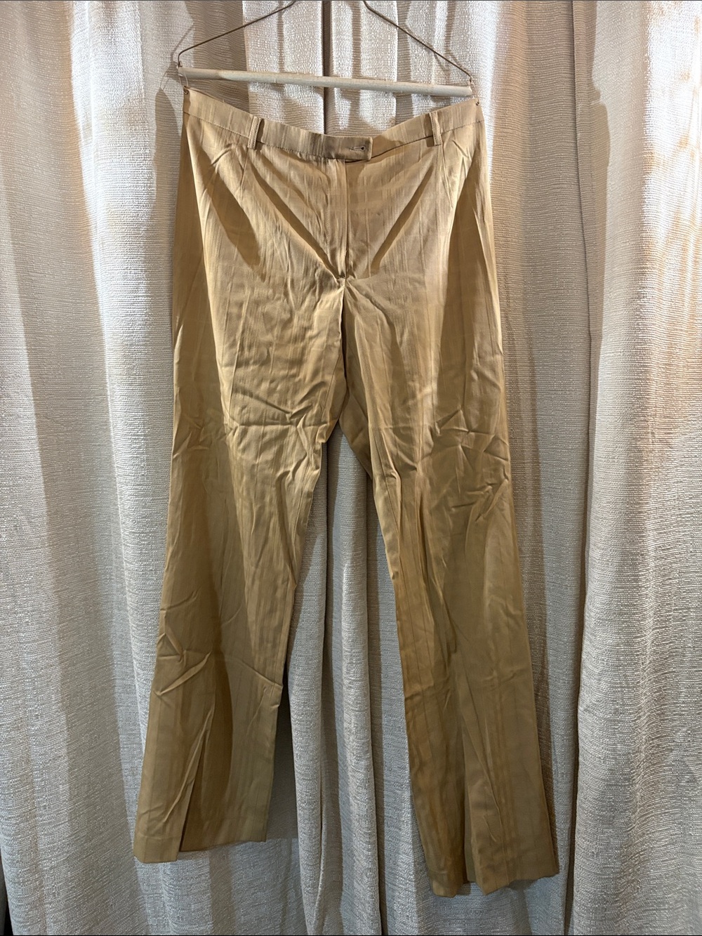 Silk size 16 Burberry Women's Tailored Straight-Leg Pants in Camel